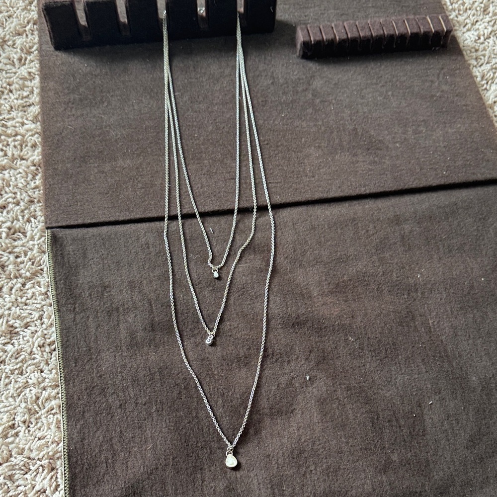 Delicate Layered Silver-Tone Necklace Set - 3 Strand